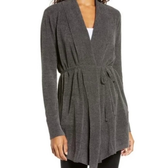 Barefoot Dreams Cozychic Ultralite tie front cardigan with pockets size M EUC - Picture 2 of 8